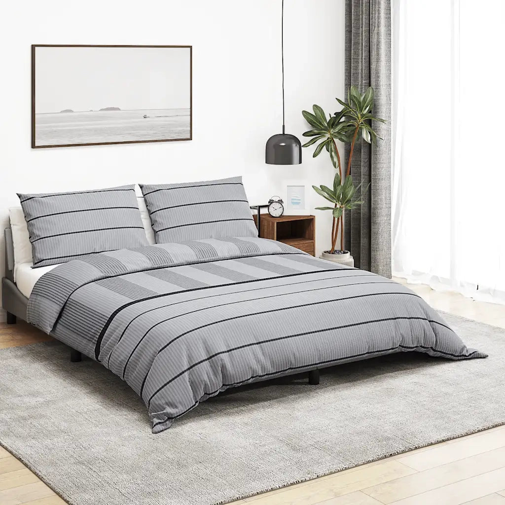 Set Copripiumino Grigio 200x200 cm in Cotone CFW2593011