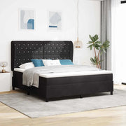 Letto a molle con materasso Nero 200 x 180 cm Velluto 3340888