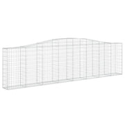 Gabbione recinto a gabbia muro di contenimento ad arco 400 x 30 x 100/120 cm ferro zincato argento 02_0040069