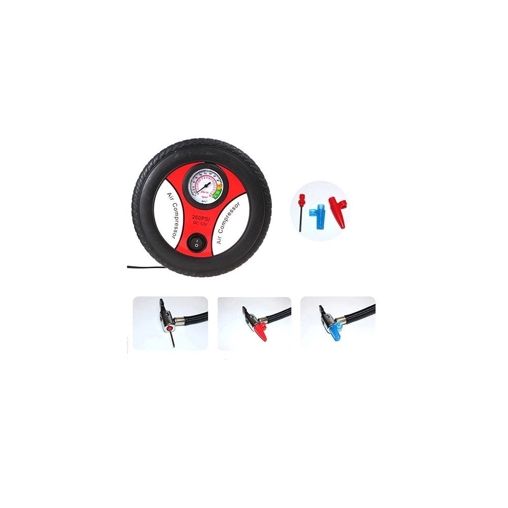 Trade Shop - Compressore D'aria A Forma Di Ruota Gonfia Velocemente Pneumatici Bici Auto Moto -