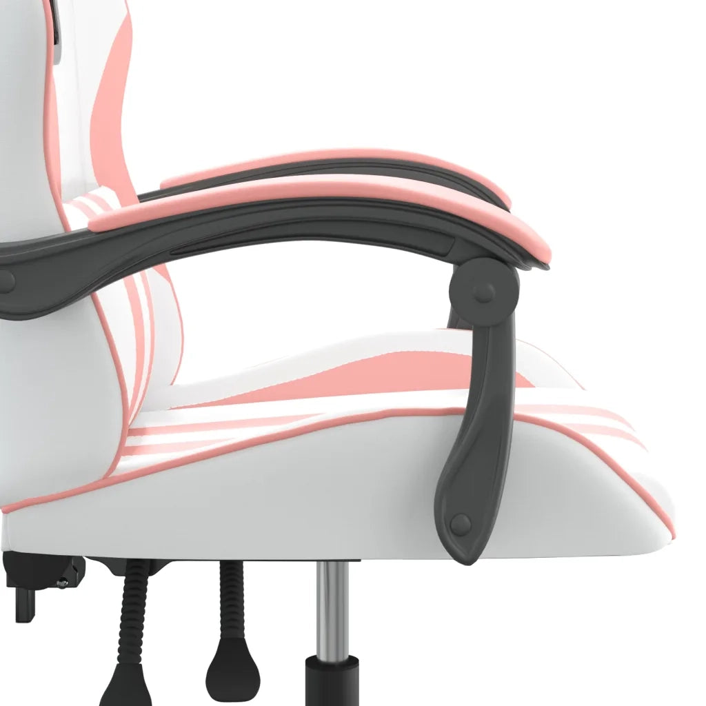 Sedia da Gaming | Sedia da e-sports Bianco e Rosa in Similpelle
