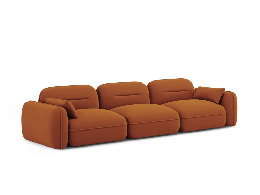 Cosmopolitan Design - Divano modulare "Sydney" 4 posti in velluto terracotta 