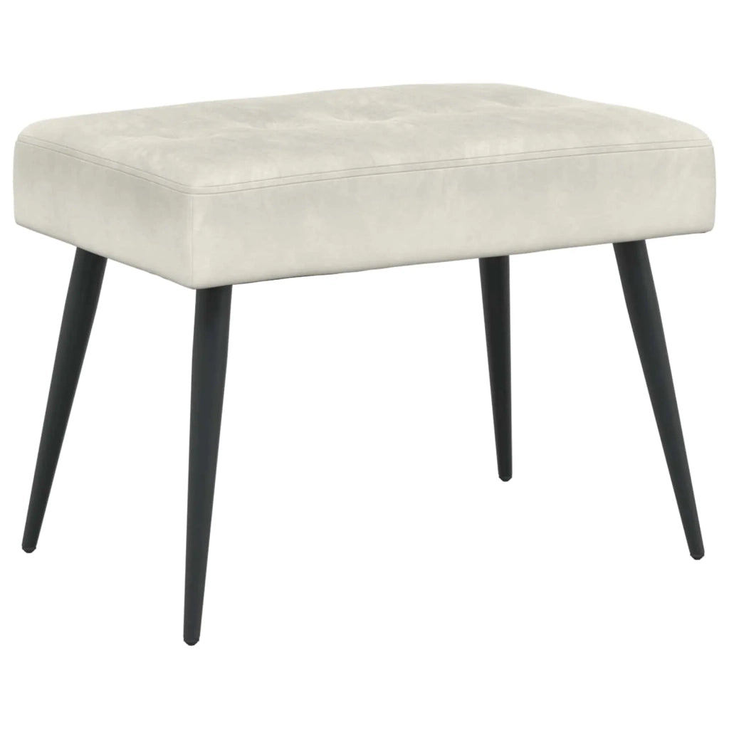 Panchina con bottoni imbottiti Crema 60 x 40 x 45 cm Velluto 42038509