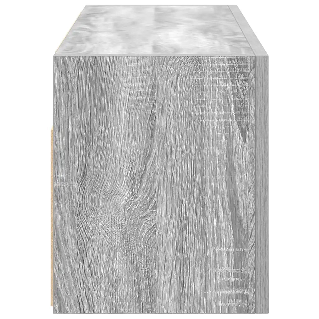 Mobiletto da bagno a parete dal design moderno e funzionale 80 x 25 x 30 cm in legno composito grigio 02_0051274