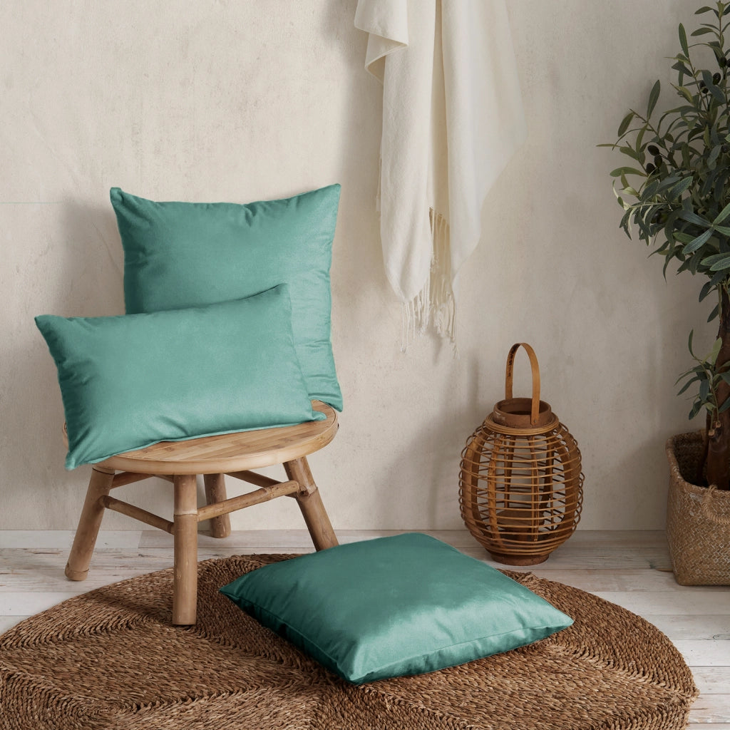 Cuscino quadrato velluto verde 45x45 cm - NAURU