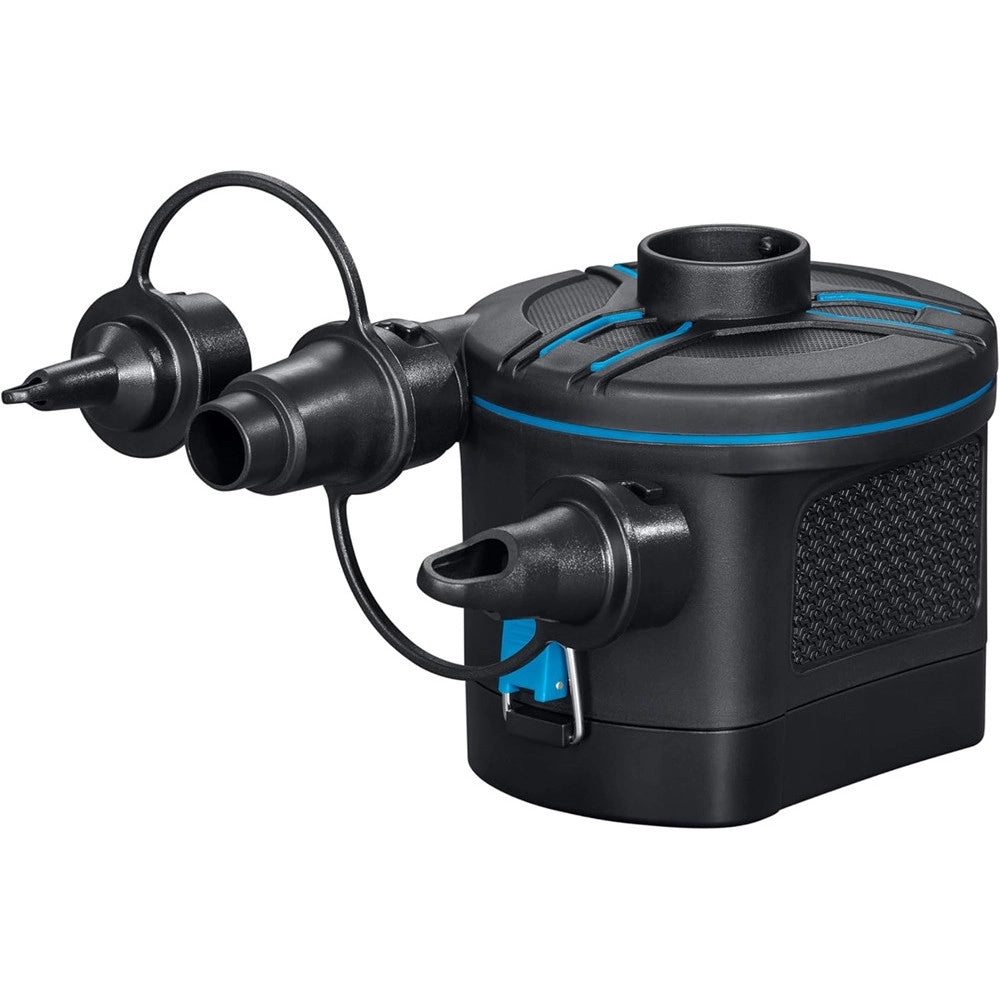 Trade Shop - Pompa Di Gonfiaggio Elettrica Powertouch A Batterie Con 3 Adattatori 12x11x10cm 62254 -