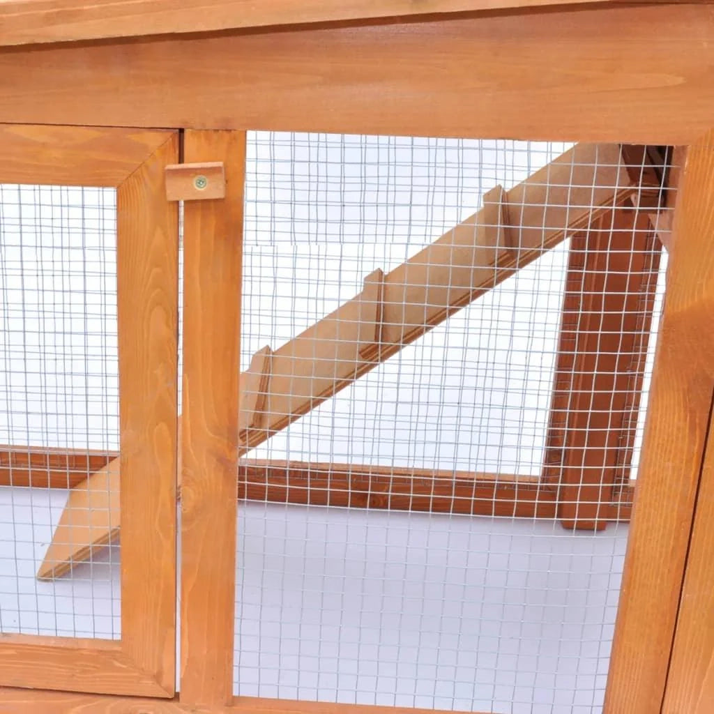 Grande conigliera 190 x 46 x 85 cm per piccoli animali con tetto in legno 02_0000623