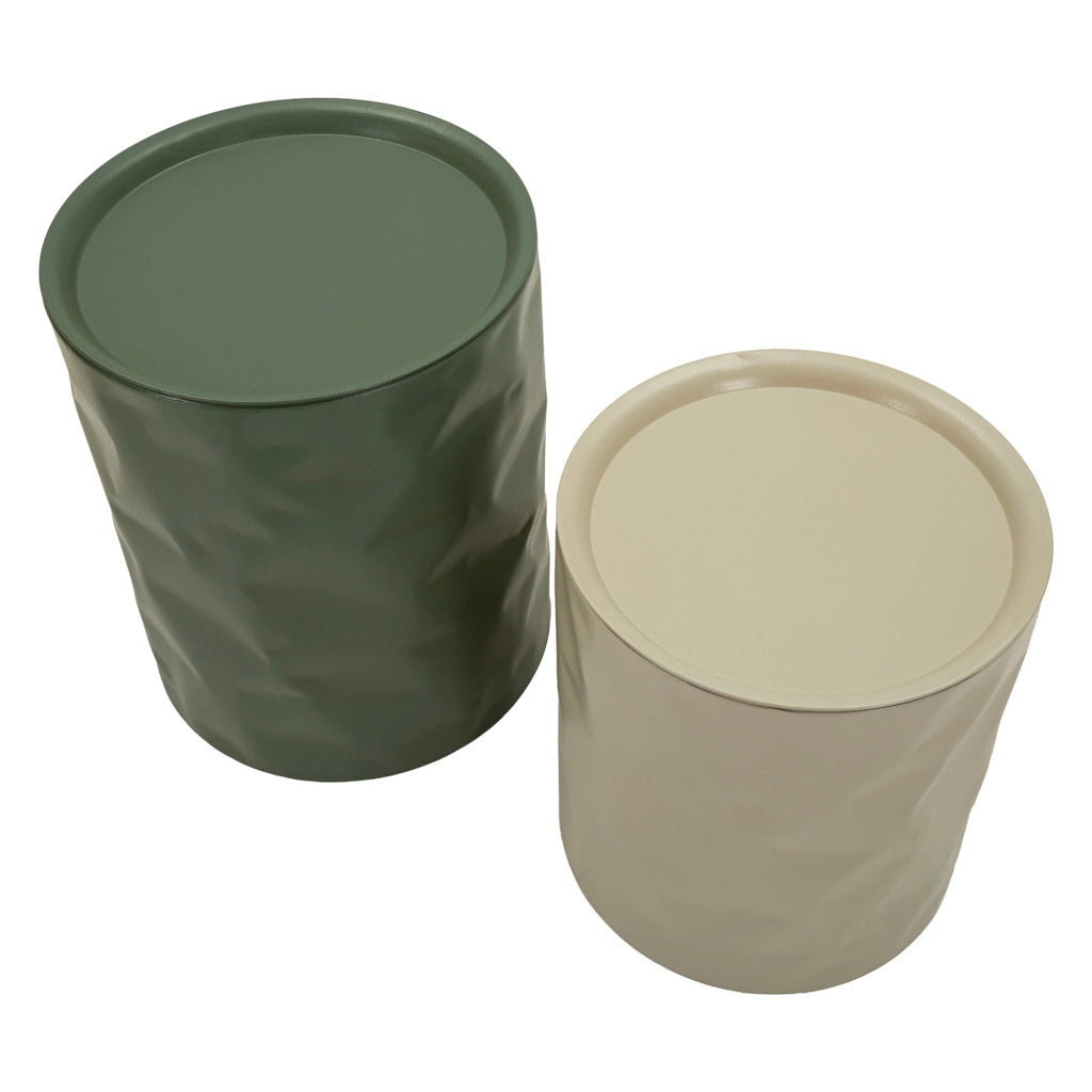 Ganomo, Tavolino da Salotto set da 2, 44x52x44h cm Bianco Crema
