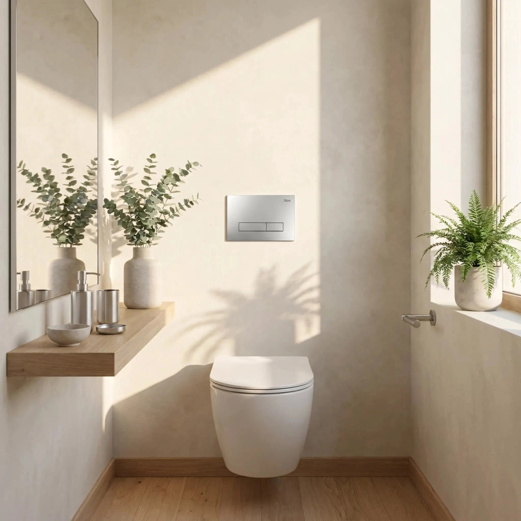 Set Telaio Da Incasso Per Wc Slim 024n Con Pulsante Hd Satin