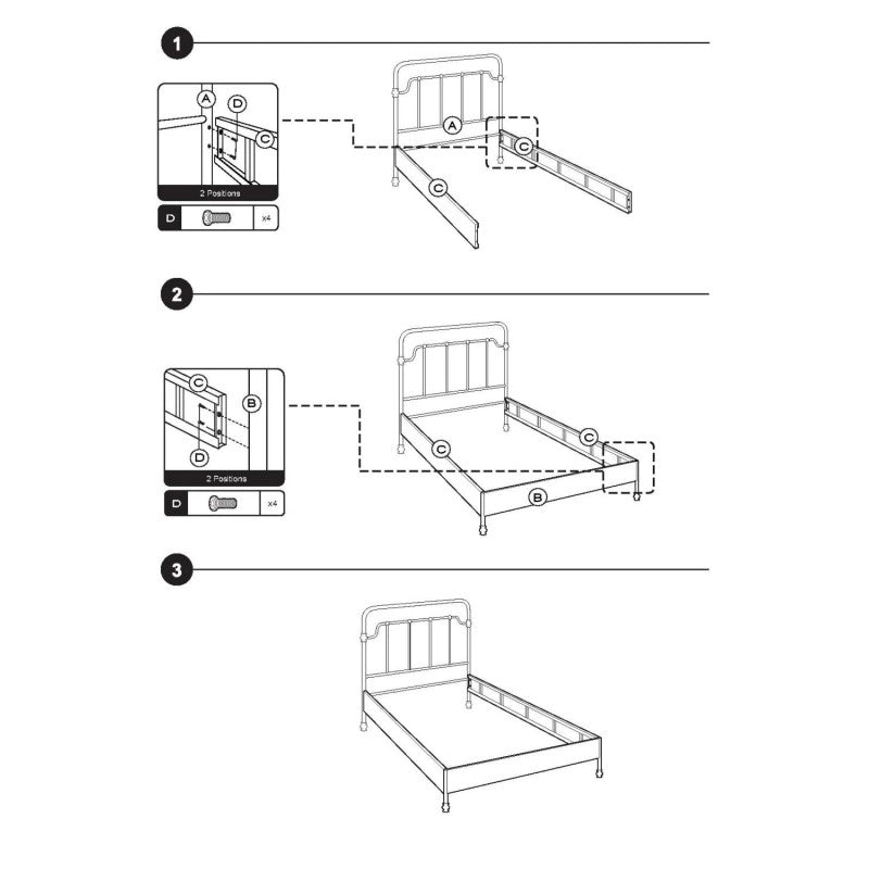 Letto viareggio classico bianco metallo singolo cm90x200