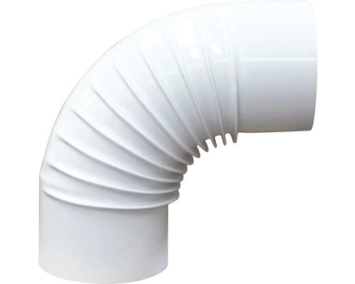GOMITO A 90  ° PORCELLANATO PER STUFE A LEGNA BIANCO LUCIDO   EE ¸ cm.13    SAVE