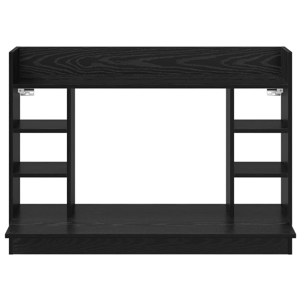 Scrivania a Parete Rovere Nero 105x48x75 cm Legno Ingegnerizzato
