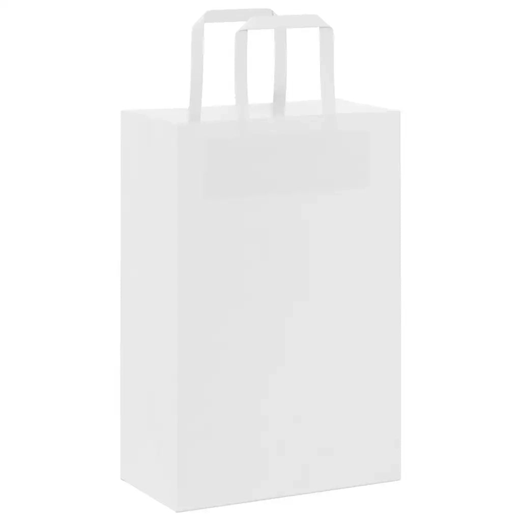 Sacchetti di Carta 250 pz con Manici Bianchi 21x11x31 cm