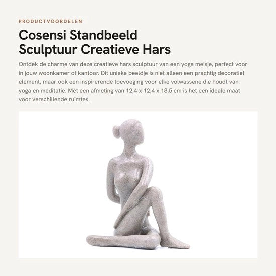 Statua Yoga Ragazza - Decorazione Interna - Scultura Salotto - Oggetto da Collezione Ufficio - Materiale Sostenibile