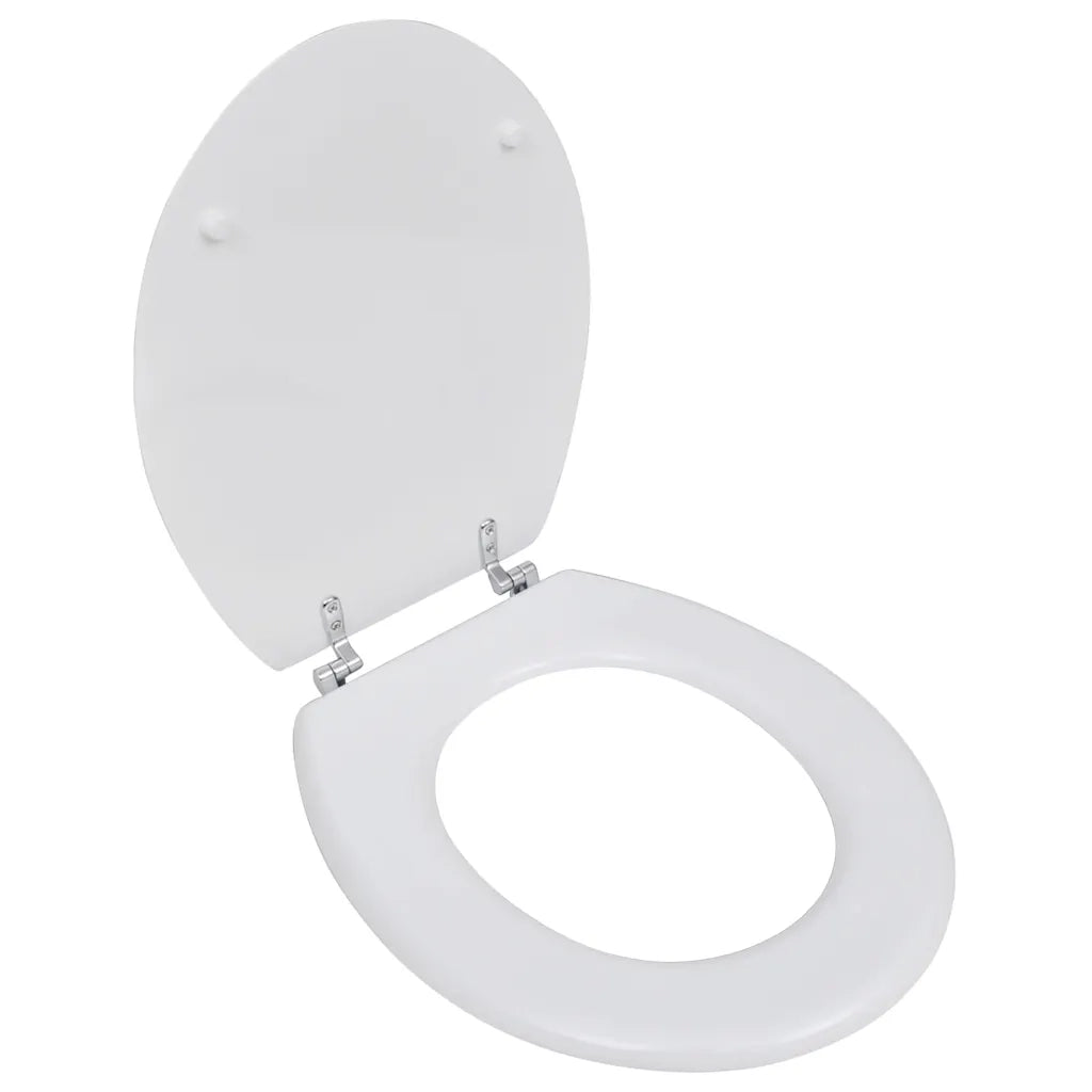 Sedile WC in MDF con Coperchio Design Semplice Bianco cod mxl 76647