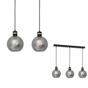 Lampadario Omega MLP6531 3xE27 vetro fumé Milagro nero