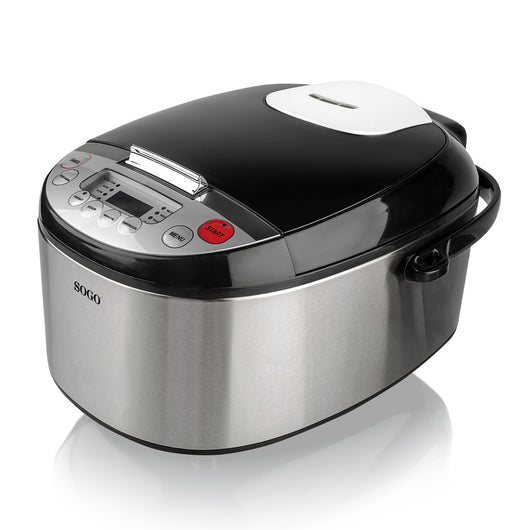 SOGO Robot da Cucina Multifunzione – 11 Programmi, 5L, Corpo in Acciaio Inox, Display LED, Timer 24h, 900W
