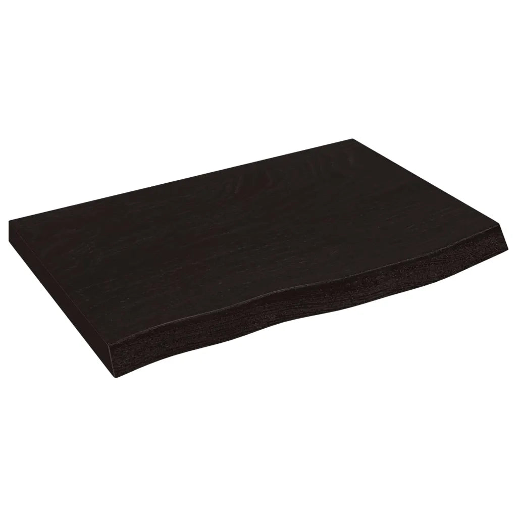 Piano Tavolo | Superficie Tavolo | Piano Scrivania Marrone 60x40x(2-4) cm Rovere Massello Trattato