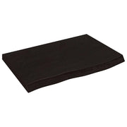 Piano Tavolo | Superficie Tavolo | Piano Scrivania Marrone 60x40x(2-4) cm Rovere Massello Trattato