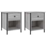 Set di 2 Comodini | Armadio da Notte | Mobiletto da notte Grigio Sonoma 40x42x50 cm in Legno Multistrato