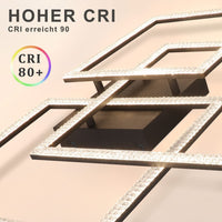 ZMH Lampada da soffitto LED glamour cristallo nero design modulare 82W per interni