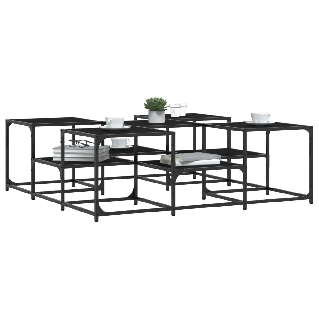 Tavolino da Salotto Nero 121x121x40 cm in Legno Multistrato 839068