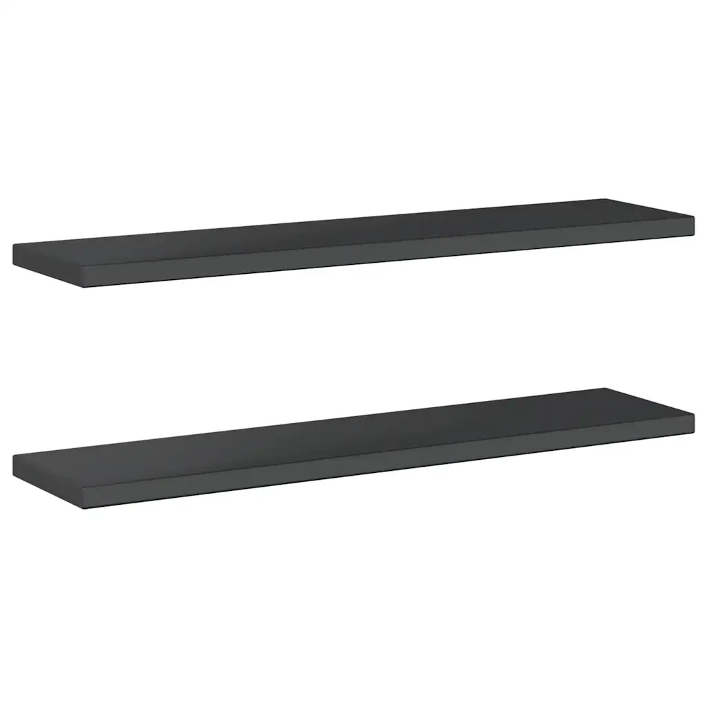 Mensole a Muro 2 pz 100x23,5 cm Nero in Acciaio Inossidabile 30289