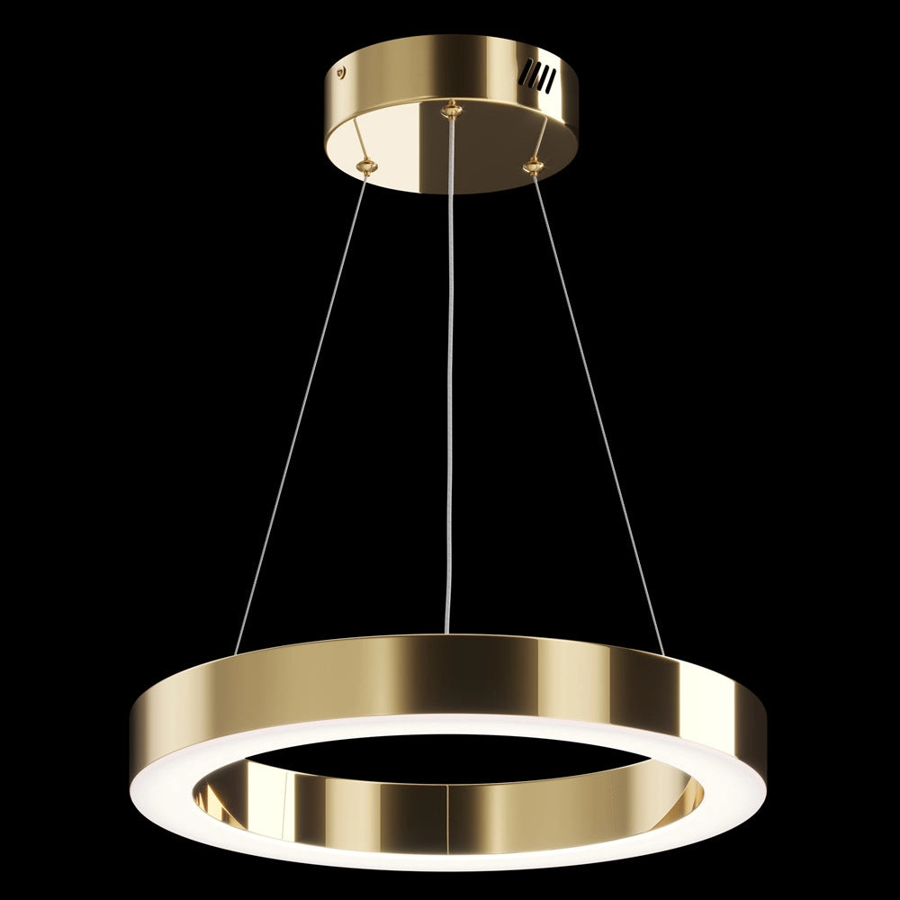 Lampadario A Sospensione Moderno Saturno Acciaio Ottone 1 Luce Led 36W