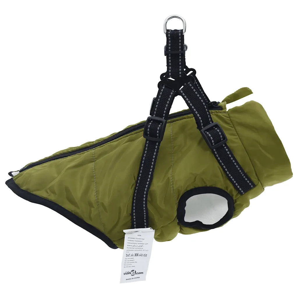 Cappotto Cani Imbracatura Impermeabile Riflettente Verde L28 4019893