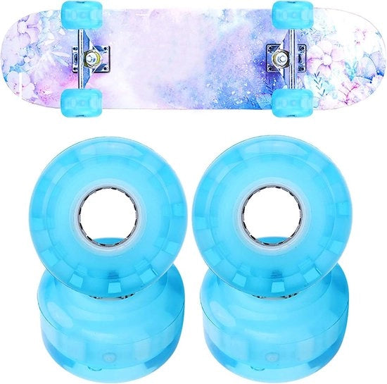 Ruote per Longboard Skateboard in PU Duraturo 52 mm - Set da 4 - Antiscivolo e Silenzioso.