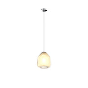 Sospensione Contemporanea Double Skin Beta Metallo Cromo Vetro Ambra 1 Luce E27