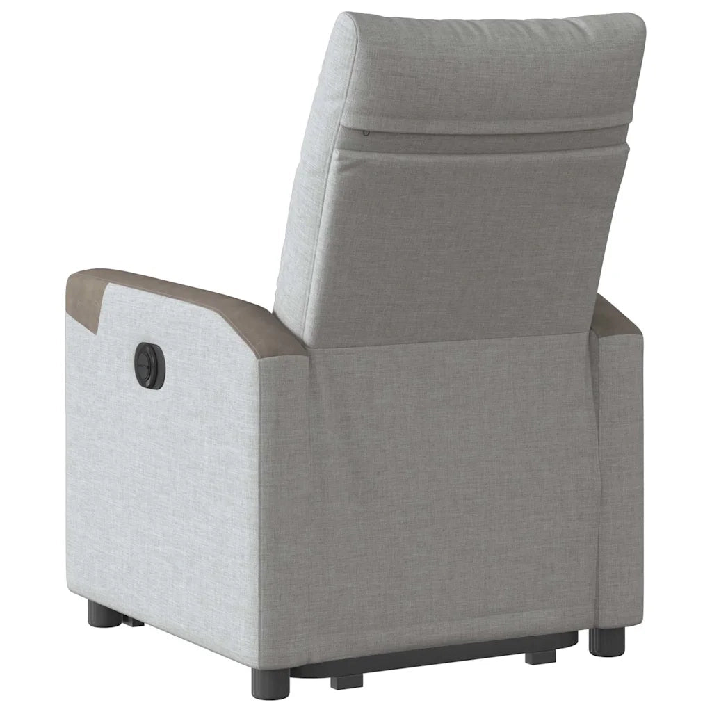 Poltrona Alzapersona Reclinabile Elettrica Grigi Nuvola Tessuto 3324099