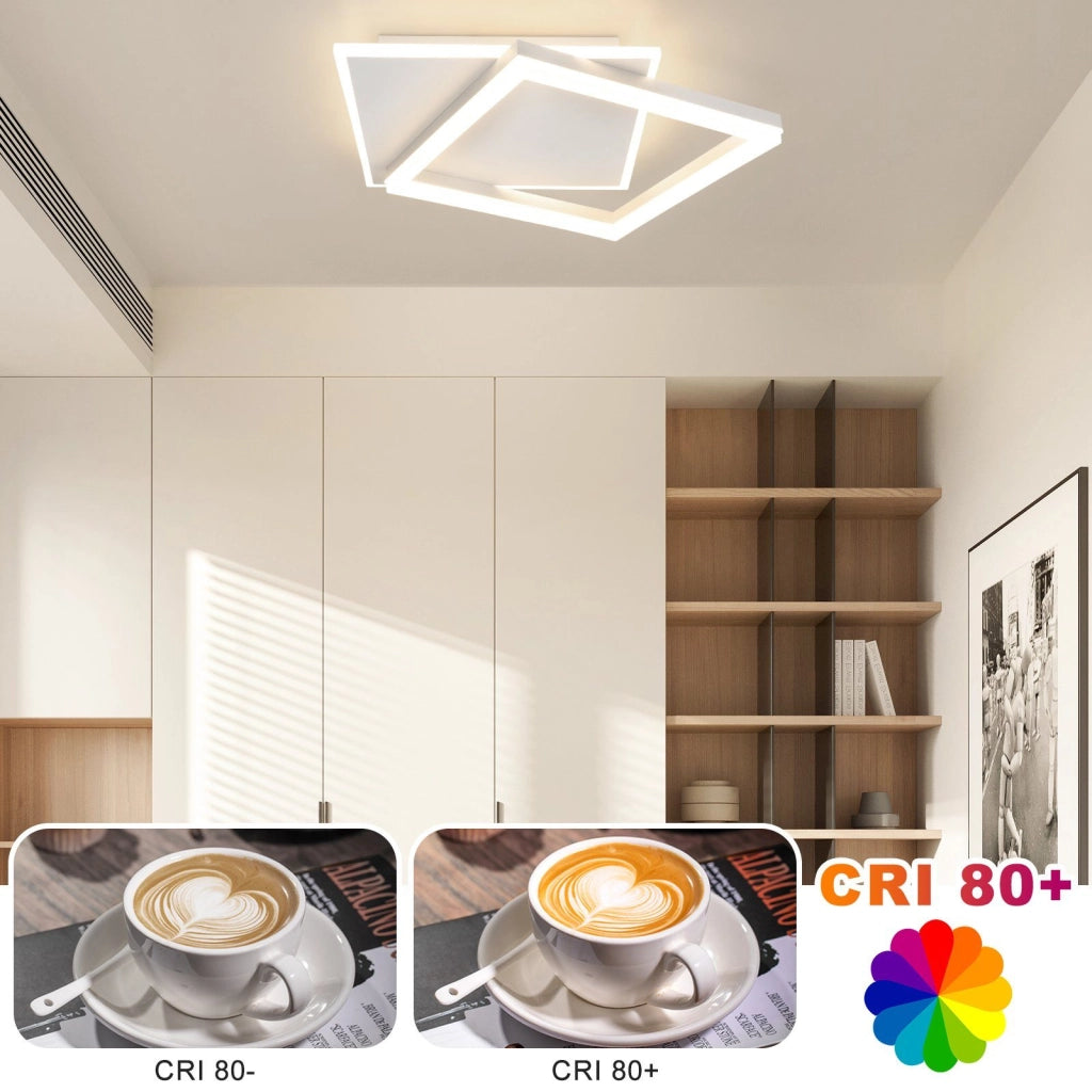 ZMH Lampada da soffitto plafoniera LED nera 42W per soggiorno camera letto