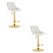 Sgabello girevole VALORA DAKA - Velluto beige con base dorata x 2