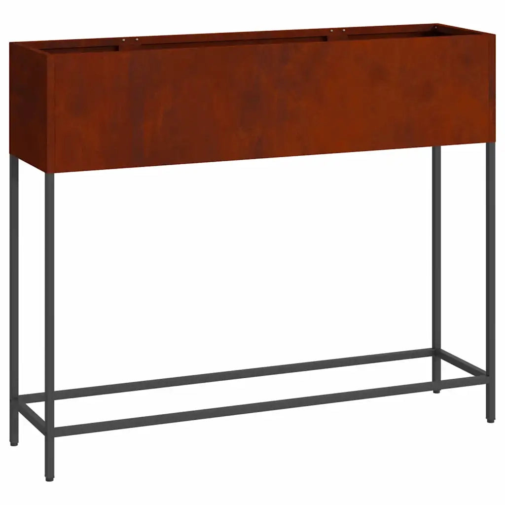 Vaso da giardino-Fioriera Esterno-Contenitore per Piante Rialzato Ruggine 100 x 26 x 82 cm