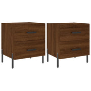 Set di 2 Comodini | Armadio da Notte | Mobiletto da notte Rovere Marrone 40x35x47,5 cm in Legno Multistrato