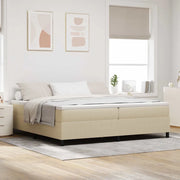 Letto a molle Grigio chiaro e bianco 200 x 200 cm 3337486