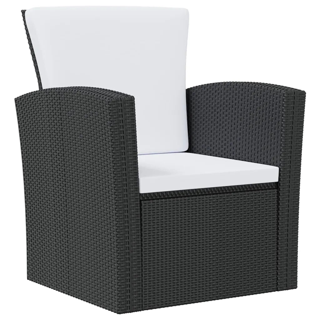 Set Divani da Giardino 8 pz con Cuscini in Polyrattan Nero cod mxl 38612