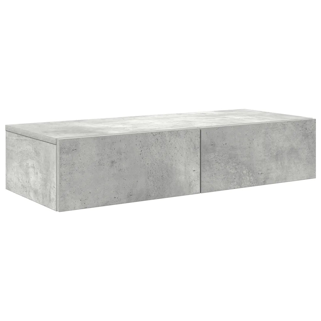 Scaffale a Parete con Cassetti Grigio 80x33x17 cm in Truciolato