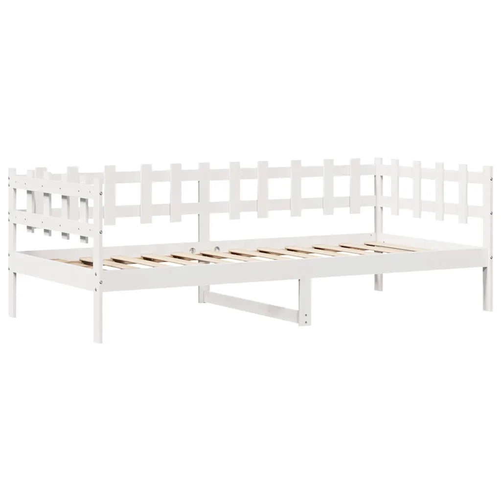 Dormeuse con Cassetti Bianco 90x200 cm Legno Massello di Pino 3302129