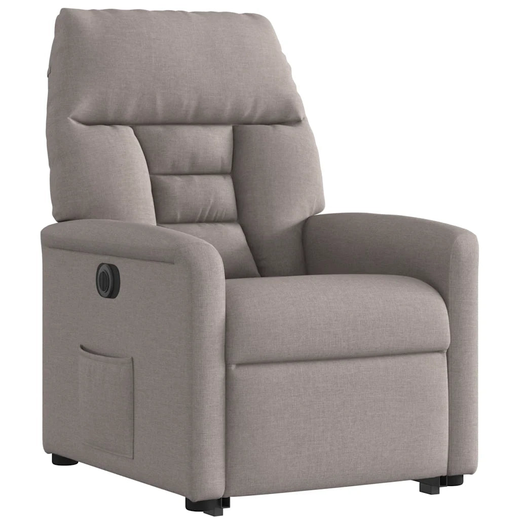 Poltrona Alzapersona Reclinabile Elettrica Tortora in Tessuto 3303059