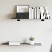 Ripiani per Libreria 4 pz-Scaffale per Libri Grigio Cemento 80x20x1,5cm Multistrato