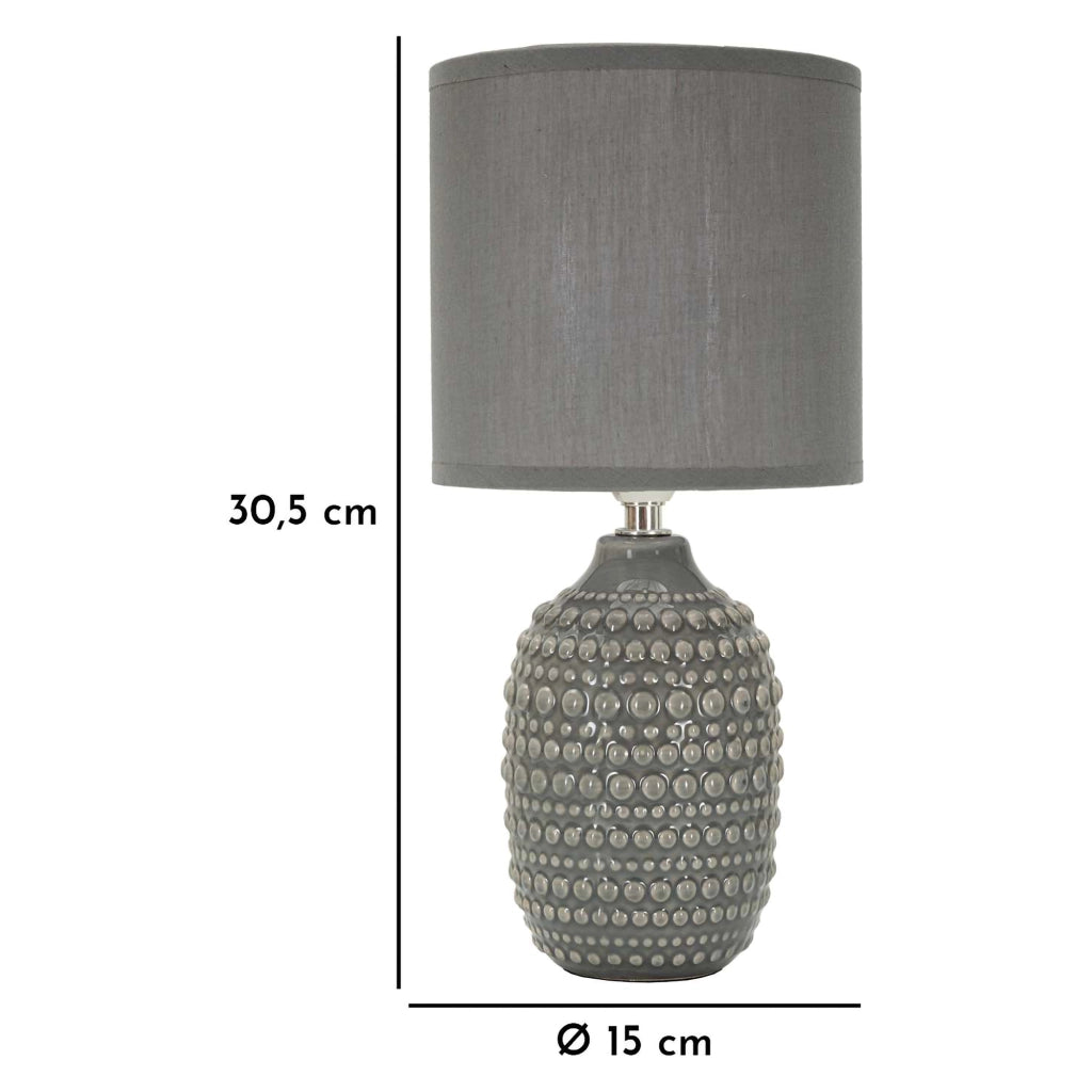 Bethel, Lampada da Tavolo Necessaria 1 Lampadina, Grigio
