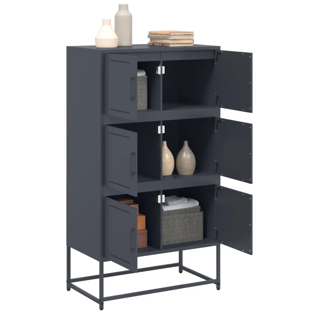 Credenza | Madia | Buffet da pranzo | Armadio da pranzo Antracite 68,5x38,5x123,5 cm in Acciaio