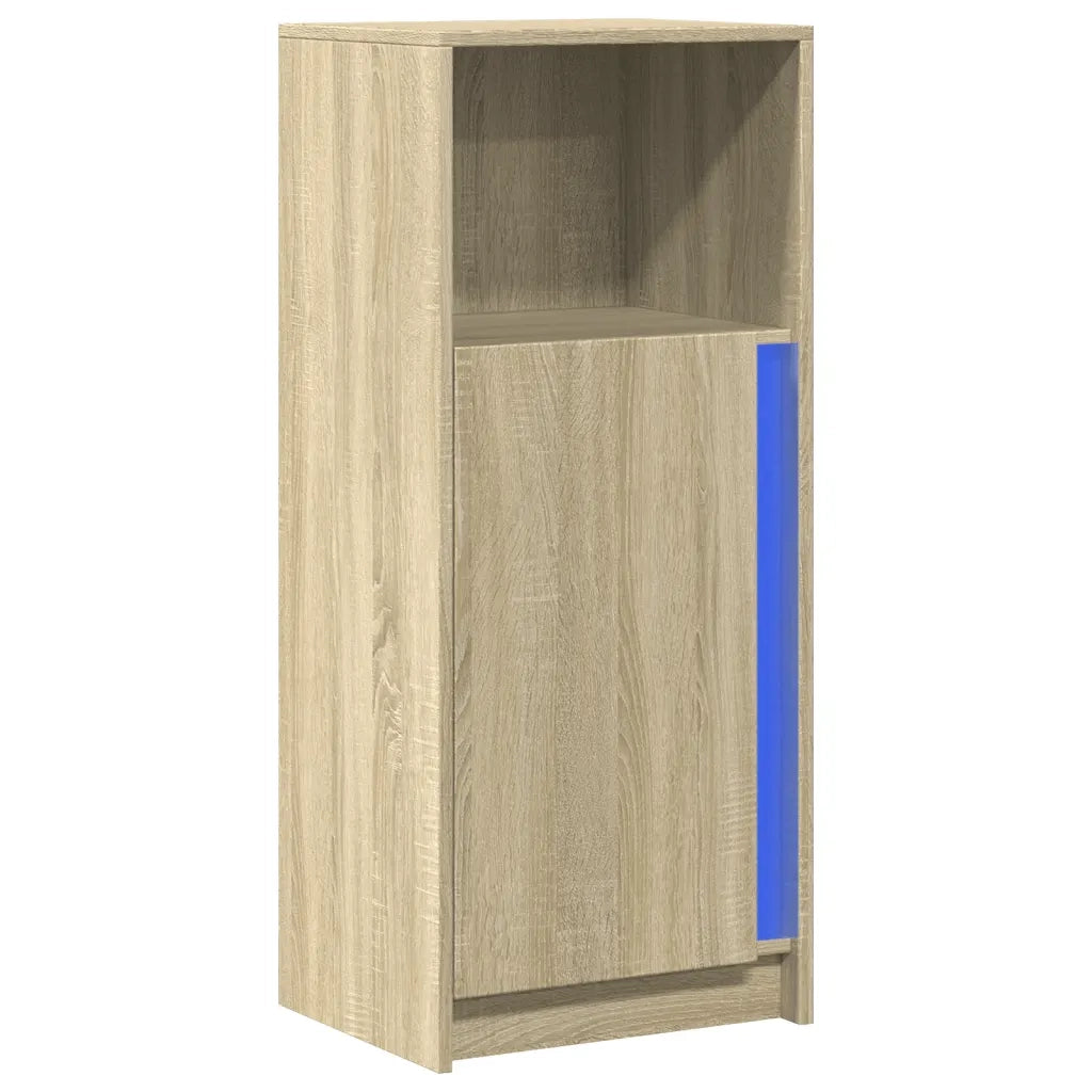 Credenza con LED-Buffet-Armadio da cucina Rovere Sonoma 42,5x34x100 cm Legno Multistrato