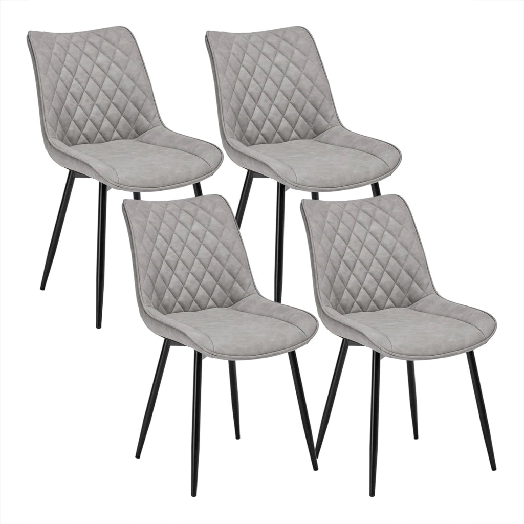 set di 4 sedie sala da pranzo sedie cucina moderne sedie imbottite Adatte per Sala Pranzo, Soggiorno, Camera da Letto Estetica in Ecopelle Grigio Metallo BH210gr-4