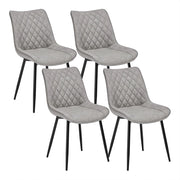 set di 4 sedie sala da pranzo sedie cucina moderne sedie imbottite Adatte per Sala Pranzo, Soggiorno, Camera da Letto Estetica in Ecopelle Grigio Metallo BH210gr-4