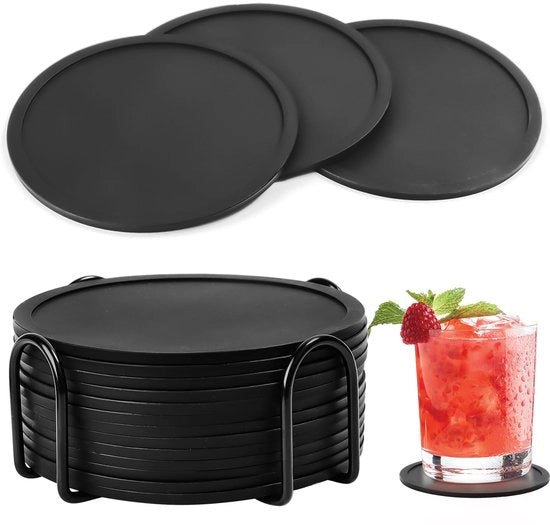 Set di Supporti in Silicone per Tavoli da Bar, 12 pezzi, Supporti in Silicone per Vasi, Tavoli da Bar, Coppe, Calici, Vaschette, Supporti per Vaschette in Silicone (10 cm)