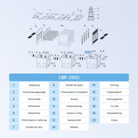 Ricambio per filtro per laghetti CBF-350C Vaschetta filtro 1° stadio
