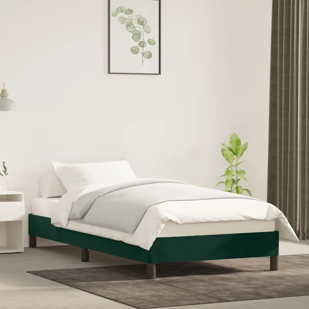 Giroletto senza Materasso Verde Scuro 90x190 cm in Velluto 346949